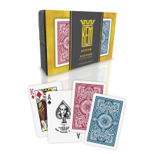 KEM Arrow Röd och Blå Plast Spelkort, Standard Index, Bridge Storlek, Premium, Casino Kvalitet, 2 Lekar