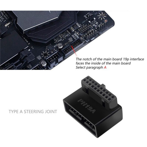 5X PH19A USB 3.0 Interne Header USB3.0 19/20P Socket 90 Graden Adapter Converter voor Computer Moederbord 2