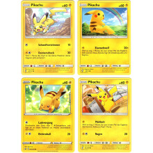 Pikachu Collectible Card, Set of 4 Original German Pokemon Cards