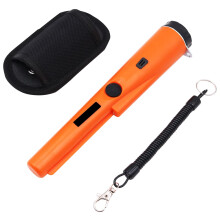 WANGCL Portable Metal Detector Portable 360?Search Treasure Pinpoint Finder Probe with Alarm Light High Sensitive IP66 Waterproof With Holster?Orange?
