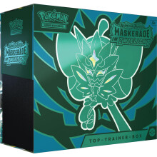 Pok?mon - Trading Card Game: Top Trainer Box Crimson & Purple - Twilight Masquerade (1 Full Screen Promo Card with Turquoise Green Mask Ogerpon, 9