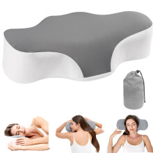 Bespilow Travel Camping Pillow for Sleeping - Memory Foam Cervical Neck Support Pillow for Pain Relief, Compact Compressible Contour Pillows with