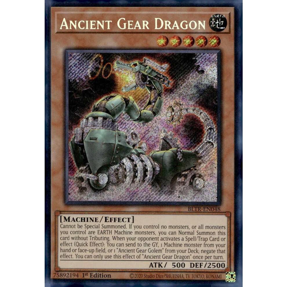 Yu-Gi-Oh! Ancient Gear Dragon - Bltr-En048 - Secret Rare - 1St Edition