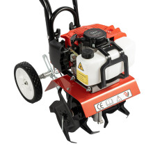 Fyssnn 1700W Petrol Rotavator 52CC Gas Power Garden Tiller Cultivator 6500 RPM, Suitable for Ploughing, Trenching, Soil Cultivation, Loosening etc