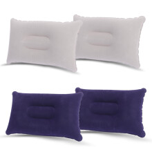 4Pcs Inflatable Pillows for Camping,Ultra-light Portable Camping Pillows for Adults Soft Pvc Flocked Surface Blow Up Pillow for Traveling Hiking Beach