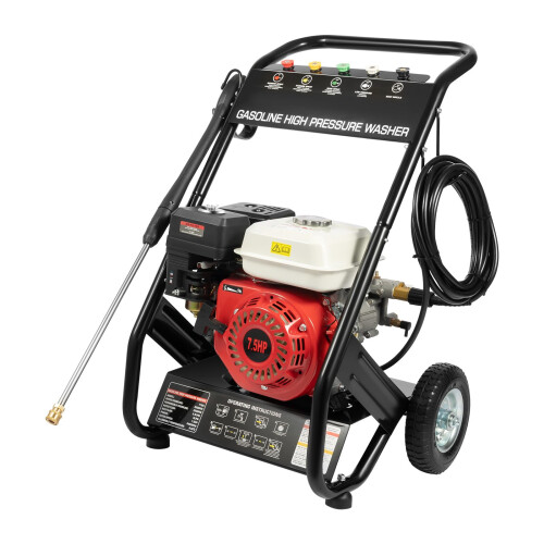 Petrol Pressure Washer 4-Stroke 2200 PSI With Spray Gun And Inlet Pipe Gasoline Washers High Pressure Engine Jet Cleaner,For Cleaning Courtyards,