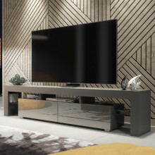 TV Unit Nova 200cm - Dark Grey with Gloss Doors