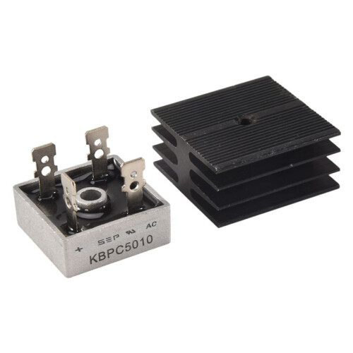 4X 50A 1000V Metal Case Bridge Rectifier with Heatsink 1