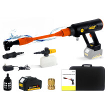 T TOVIA Electric Pressure Washer for MAKITA 18V LXT Battery, 363PSI Handheld Power Washer with Dewalt Battery Converter, 0? & 40? Nozzle for Car/Yards