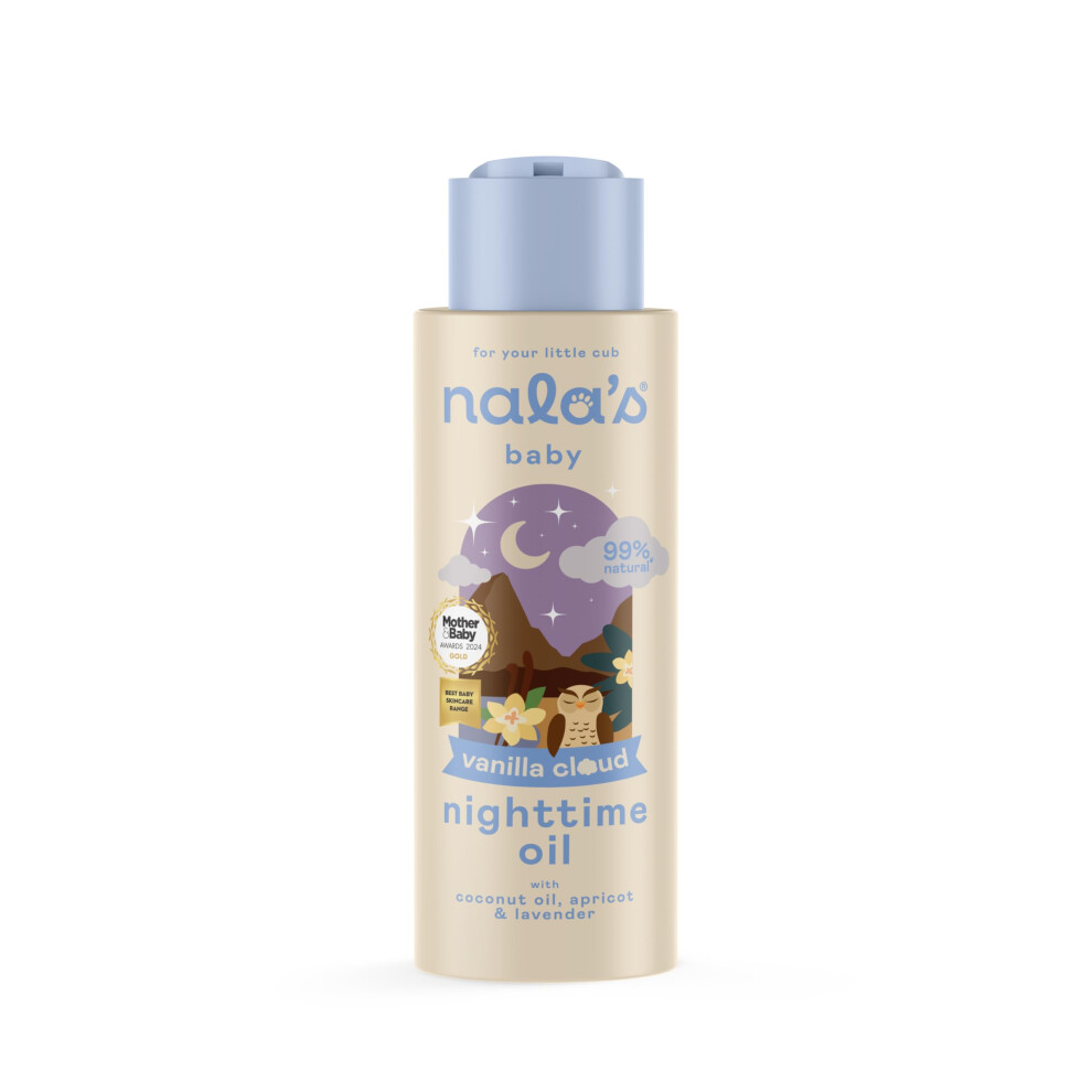 Nighttime Oil Vanilla Cloud | Award-Winning |99% Natural | Paediatrician-Approved | Shea Butter, Cocoa Butter And Camomile | Vegan | 400Ml Nala's Baby