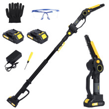2-in-1 Cordless Pole Saw, 4.5-7.15ft Retractable Brushless Electric Pole Saws, 6" Cutting Capacity 21V Battery Pole Chainsaw, 12.63ft Reach Pole Saw