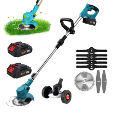 Electric Grass Trimmer, Cordless Strimmer, Grass Strimmer, Cordless Garden Strimmer, Strimmer With Blades, Quiet Engine, Thickened Splash Guard Design