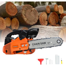12 Inch Petrol Chainsaw, 25.4CC 2-Cycle Top Handle Chainsaw Petrol Powered, Handheld Cordless Chainsaw for Tree Wood Cutting