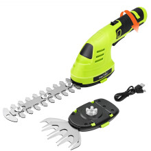 SnapFresh Hedge Trimmer Cordless Grass Shear, 2 in 1 8V Electric Grass Clipper and Hedge Shears with Rotating Head, Handheld Bush Trimmer/Grass