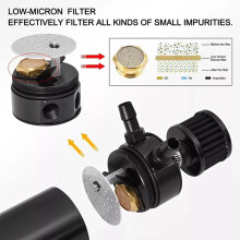 Universal 2 Port Aluminum 750ml Baffled Oil Catch Can Reservoir Tank with Breather Filter and Drain Valve