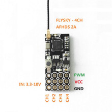 4X FS2A 4CH AFHDS 2A -Kompatibel Mottagare PWM-UtgåNg för Flysky I6 I6X I6S-Sändare