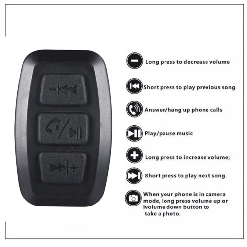 Universal Motorcycle Handlebar  Button Wireless BT Remote for Phone Answer Calls & Control Music 1