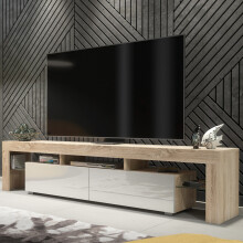 TV Unit Nova 200cm - Oak & White Gloss Doors