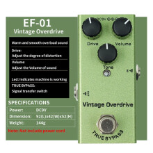 2X Effektpedal für E-Gitarre, -Vintage-Overdrive, Bassgitarren-Pedale, Vintage-Overdrive