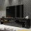 TV Unit Nova 200cm - Black with Gloss Doors 1