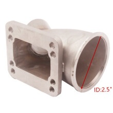 2.5" 63mm V Band 90 Degree T3/T4 Turbo Elbow Adapter Flange with Clamp for Universal Car Modification