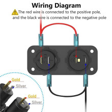 12V USB-Uttag Marinpanel med Dubbla QC3.0- och PD3.0-Portar 150W Vattentät Laddare för Båt/Husbilsuttag
