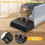 Cat Litter Box Ramp with Filter Function, Double Layered Self-Cleaning Cat Litter Box Litter Trapper with Storage Black 5