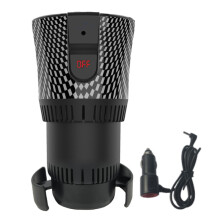 2-in-1 Electric Car Cup Warmer Cooler Digital Temp Display Mini Travel Mug