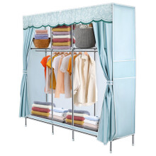 1 Set Heavy Duty Portable Fabric Wardrobe Closet with Hanging Rods for Bedroom Small Homes