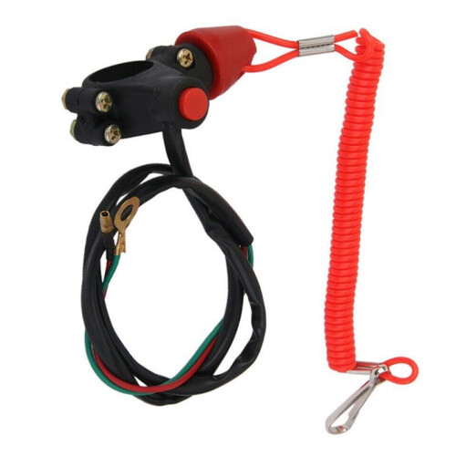 3X Emergency Stop  Tether Lanyard Emergency Kill Stop Engine  Push Button for ATV Motorcycle Boat 1