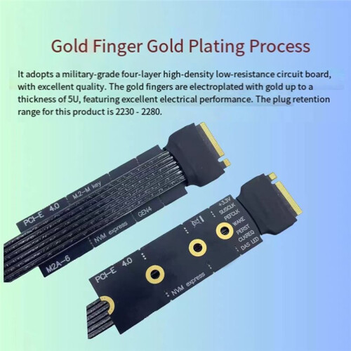 M.2 M KEY High Speed Extension Cable PCIE 4.0 GEN4 for NVME SSD Cable PCI-E 8GB/S M.2 Vertical Socket 40CM 2