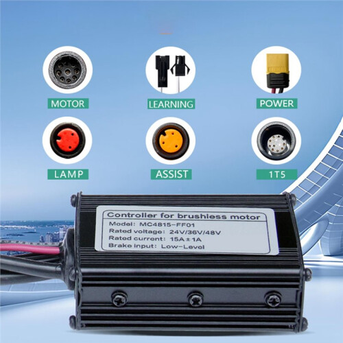 Three-Mode Ebike Sine Wave Controller 15A 36V/48/52V with S866 LCD Color Display Electric Bike Motor Conversion Kit 2