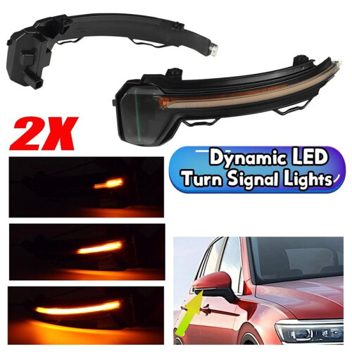 2Pcs LED Side Mirror Lamp Side Rearview Dynamic Turn Signal Lights for   MK2 2017-2019 1