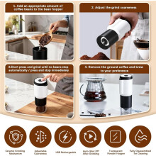 Portable Electric Coffee Grinder,Automatic Coffee Grinde,Adjustable Coarse to Fine for Coffee Beans,Grains