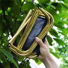 2X Outdoor Folding Camping Stool Golden Aluminum Alloy Chair with Bag Stool Fishing Camping Black