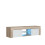 TV Unit Loom 130cm - Oak & White Gloss Doors and LED Lights 10