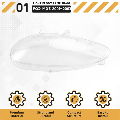 For  MX5 2001 2002 2003 Car Headlight Shell Transparent Mask Lens Lampshade Right 2