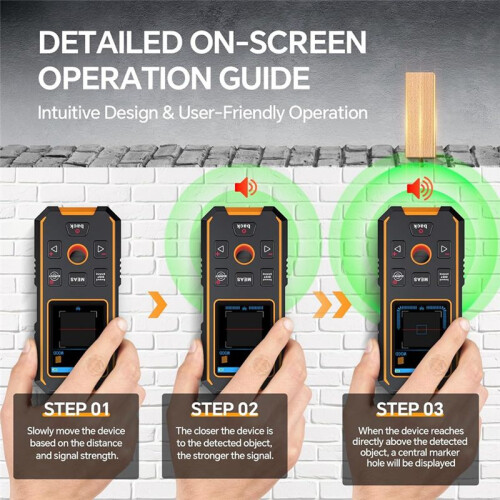 Stud Finder Wall Scanner Laser Distance Meter, Multifunction Stud Locator with Upgraded  Sensor, Display and Voice