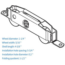 Heavy-Duty Sliding Door Rollers,1-1/4 Inch Steel Bearing, Adjustable Sides,4Pcs Set Door Roller for Courtyard Doors