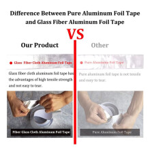 Glass Fiber Cloth Aluminum Foil Tape (5.9Mil Thick), High Temperature Insulation Adhesive Metal Duct Tape,4 Pack