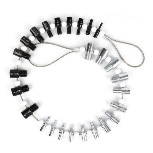 2X Portable Thread Tester Bolt Nut Screw Bolt Nut Screw Checking Checker 26 Male/Female Size Gauge Measuring Tool Kit 1