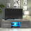 TV Unit Loom 130cm - Dark Grey with Gloss Doors and LED Lights 4