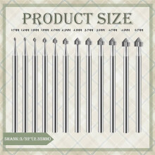 36Pc Cylinder Cone Shape Carving Burr Sets Jewelry Burr SetsShank Jewelry Making Stone Setting Burs for Lapidary 008-040