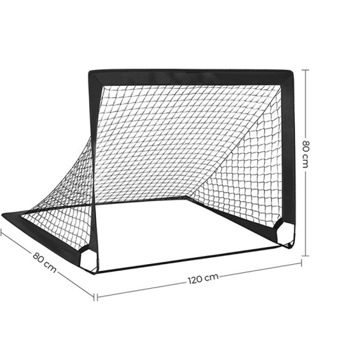 2X Porta da Calcio per Bambini Nera, Portatile, Pieghevole, da Allenamento Mobile 2