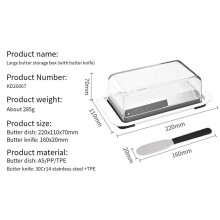 Beurrier, Beurrier Hermétique avec Couvercle pour Comptoir et Réfrigérateur, Récipient à Beurre Lavable au Lave-Vaisselle