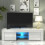 TV Unit Loom 130cm - White with Gloss Doors and LED Lights 4