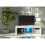 TV Unit Loom 130cm - White with Gloss Doors and LED Lights 6