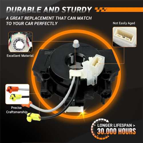 Clock Spring for 07-12 Versa,03-07 Murano,06-19 Frontier,07-12 Sentra2.0L,06-15  4.0L,08-13 Rogue,Replacement Wire 1
