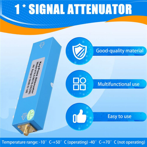 SMA/N Adjustable Attenuator RF Signal Attenuator 0-90dB 2W -4G External Thread Inner Hole for Network Communication 1