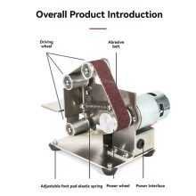 -Bandschleifmaschine mit Schleifband, Schärfen, Schleifen, Elektrischer Schleifer, DIY-Poliermaschine, US-Stecker